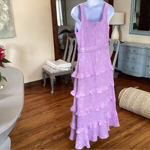 Melonie Lilac Ruffled Tiered Dress